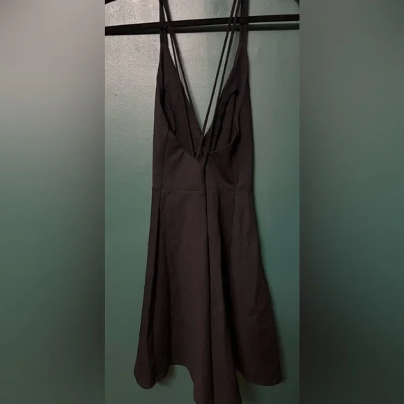 Black Summer Dress with Criss Cross Back - Picture 3 of 3